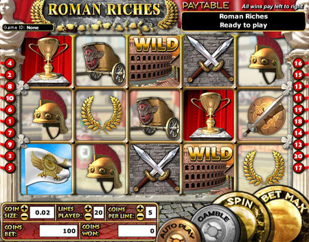 bingo liner roman riches 5 reel online slots game